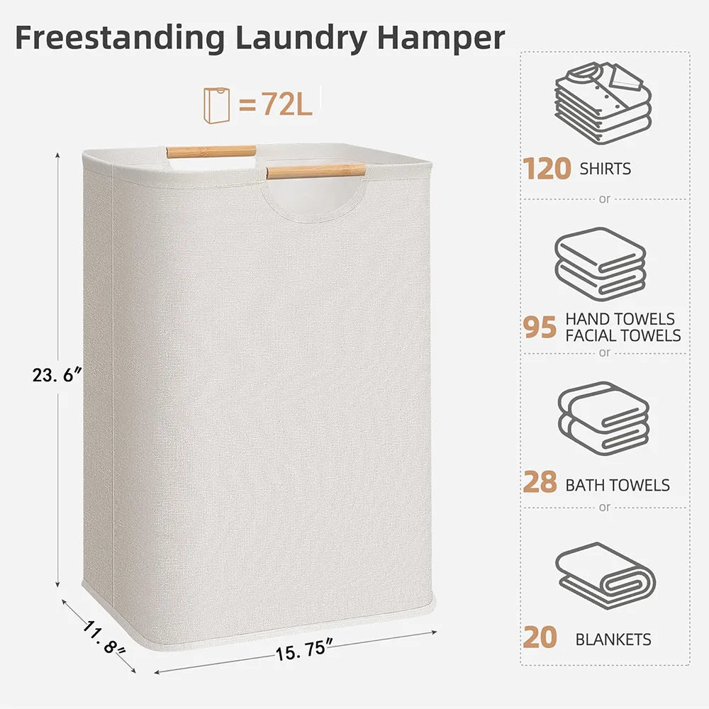 Collapsible Laundry Basket Dirty Clothes Storage Basket with Handle Hamper Sundries Storage Bag Bathroom Accessories