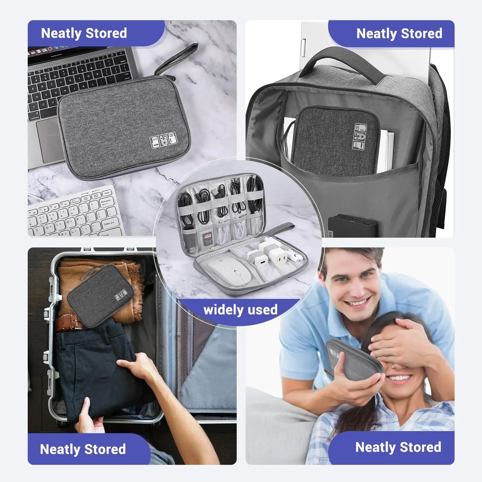 Portable Cable Storage Bag Electronics Cord Organizer Travel Case Multifunctional Digital Accessories Pouch Cable Organizer Bag