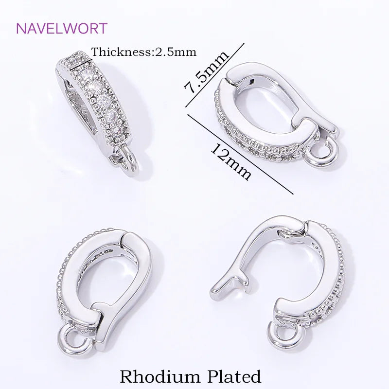 18K Gold Plated Hinged Necklace Enhancer,For Jewelry Making Supplies Pendant Bail Clasps Connector Fastener DIY Accessories