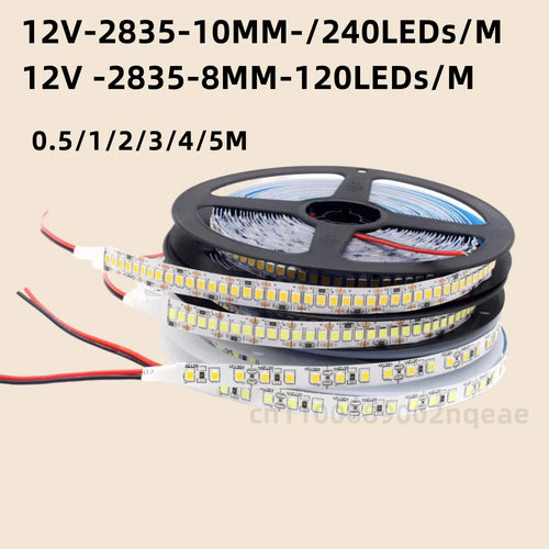 12V LED Strip SMD 2835 1M 2M 3M 4M 5M LED Stripe Tape Light 120LED/M 240LED/M Warm White Flexible Strip Ribbon Home Decor Light