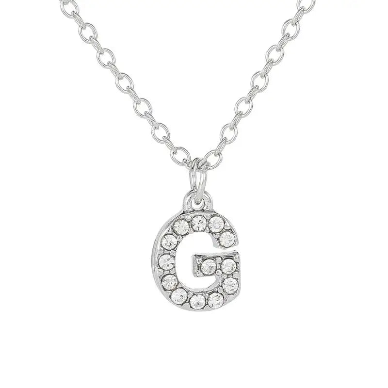 Fashion Shining A-Z Letter Pendant Charm Necklace 26 Initial Alphabet Name Clavicle Chain Party Jewelry Gift