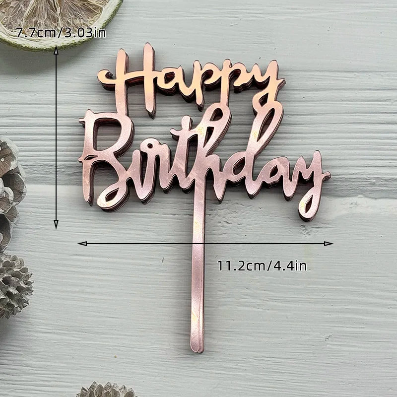 10Pcs Universal Acrylic Cake Topper Ornaments Fashionable Multicolor Decor for Men Women Birthday Baby Shower Party Supplies