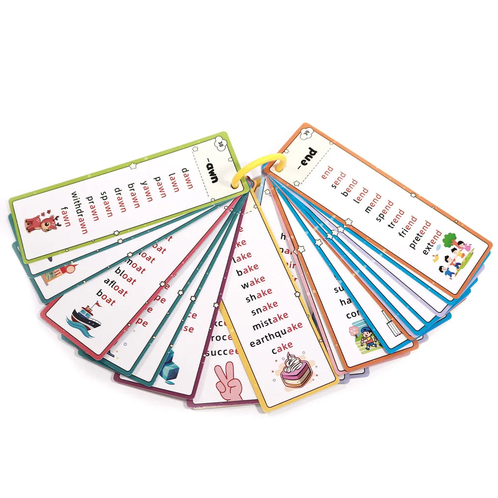 31 Sheets Flash Card 600 Words Phonics Children's Early Childhood Education Kit Portable Memory for Natural Phonics