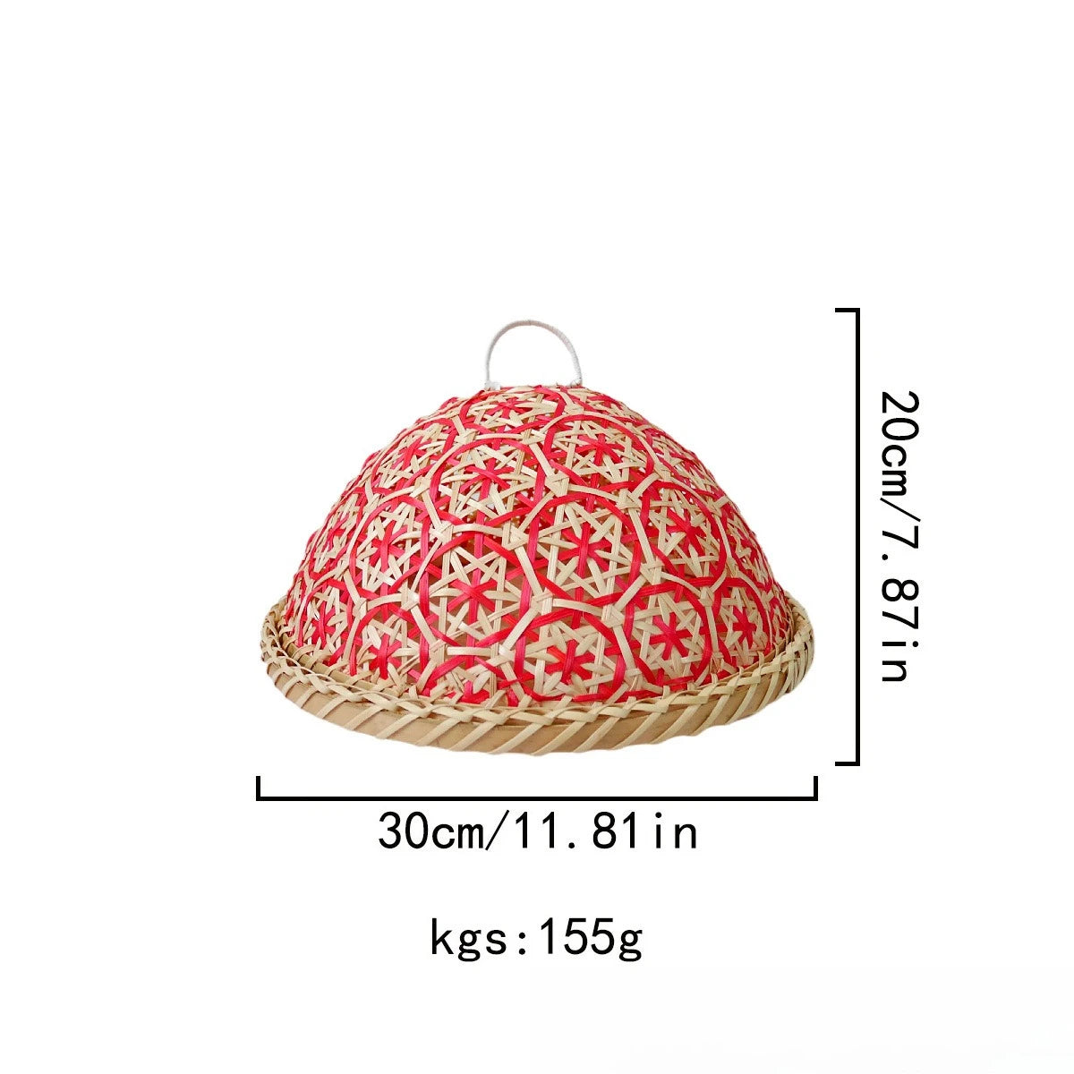 Handmade Rattan Style Round Fruit Basket with Lid Insect Proof Table Cover Multi Functional Storage for Bread Fruit Leftovers