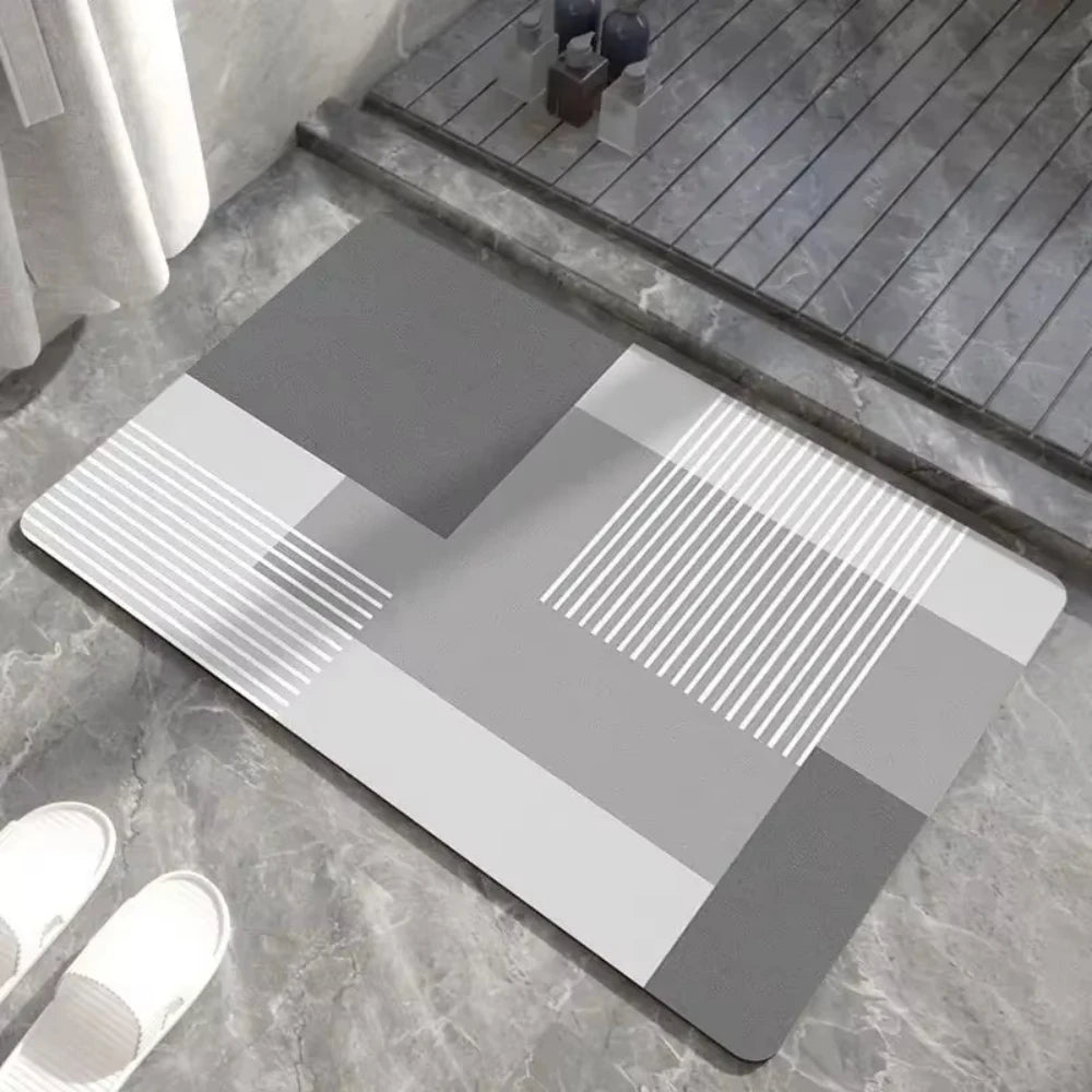 Bath Mat Non-Slip  Diatomite Mat with Rubber Padding Soft Super Absorbent Bathroom Rug Foot Mat for Hallway Shower Toilet Mats