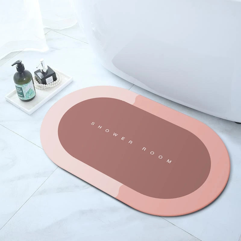 Bathroom Bath Mat Absorbent Anti-slip Diatom Ooze Bath Mats Quick Drying Bath Shower Rug Kitchen Entrance Door Mat Home Floormat