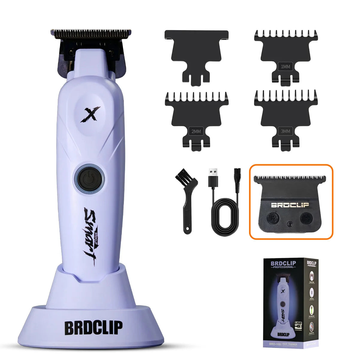 BRDCLIP FA1T Professional Hair Trimmer – Gradient Fade Clipper with Charger Stand