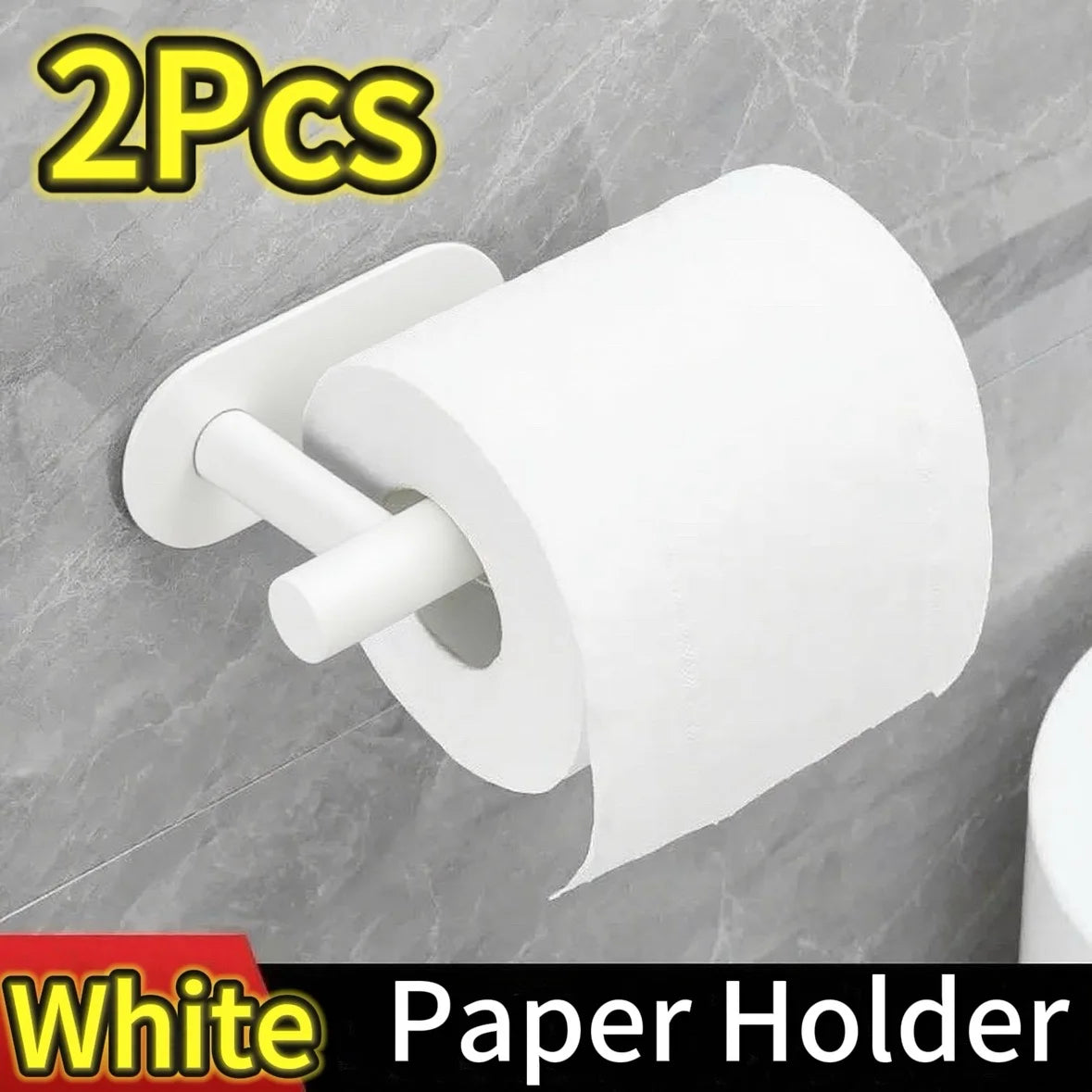 Plastics Paper Towel Holder Self Adhesive Toilet Roll Paper Holder No Punching Kitchen Bathroom Lengthen Storage Rack