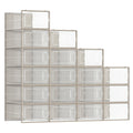 SONGMICS Shoe Boxes, Pack of 18 Stackable Shoe Storage Organisers, Foldable and Versatile for Sneakers, Fit up to UK Size 11