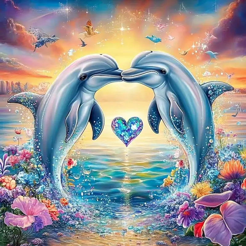 Diamond Painting Kits For Adults Diy Adult Crafts Kits Dolphin Full Round Interior Living Room Decoration Diy Making Kits
