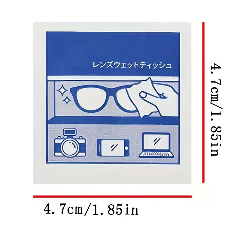 100 Disposable Eyeglass Cleaning Wipes - Individually Packaged, Suitable for Eyeglasses, Smartphones, Tablet Screens - Special for Sensitive Surfaces, No Residue, Phone Screen Cleaning