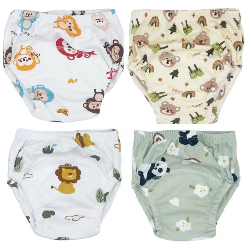 4PCS Baby Waterproof Diapers Pee Shorts Underwears Reusable Soft Ecological Cotton Toddler Potty Training Pants For Boys Girls