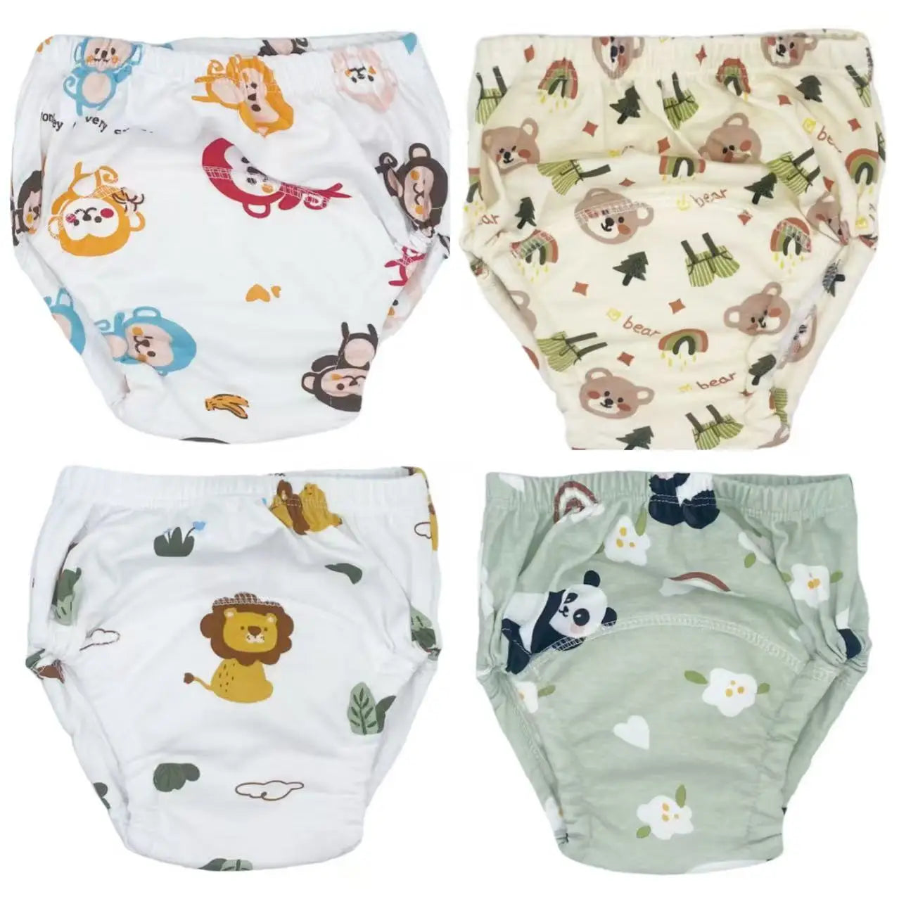 4PCS Baby Waterproof Diapers Pee Shorts Underwears Reusable Soft Ecological Cotton Toddler Potty Training Pants For Boys Girls