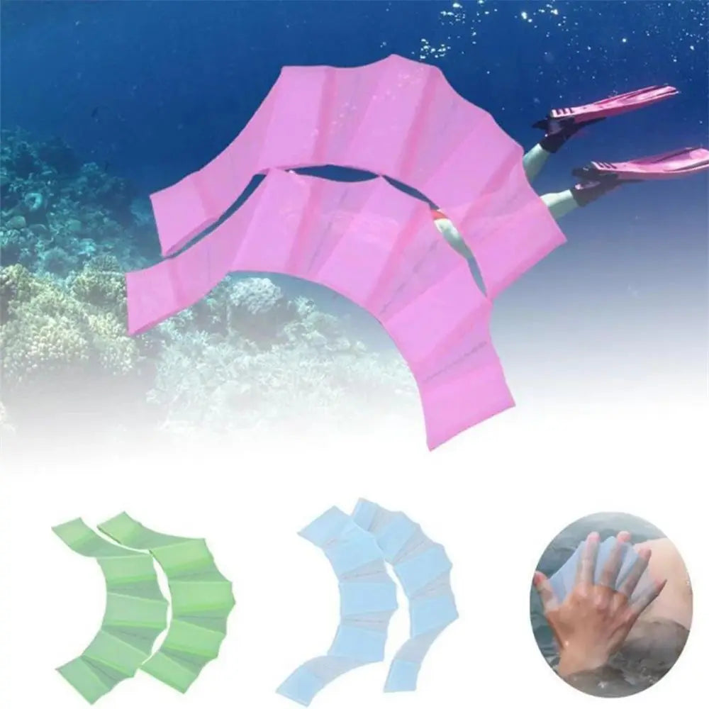 Swim Training Water Sports Swim Pool Paddles for Diving Frog Type Hand Web Finger Webbed Hand Finger Fin Swimming Flippers
