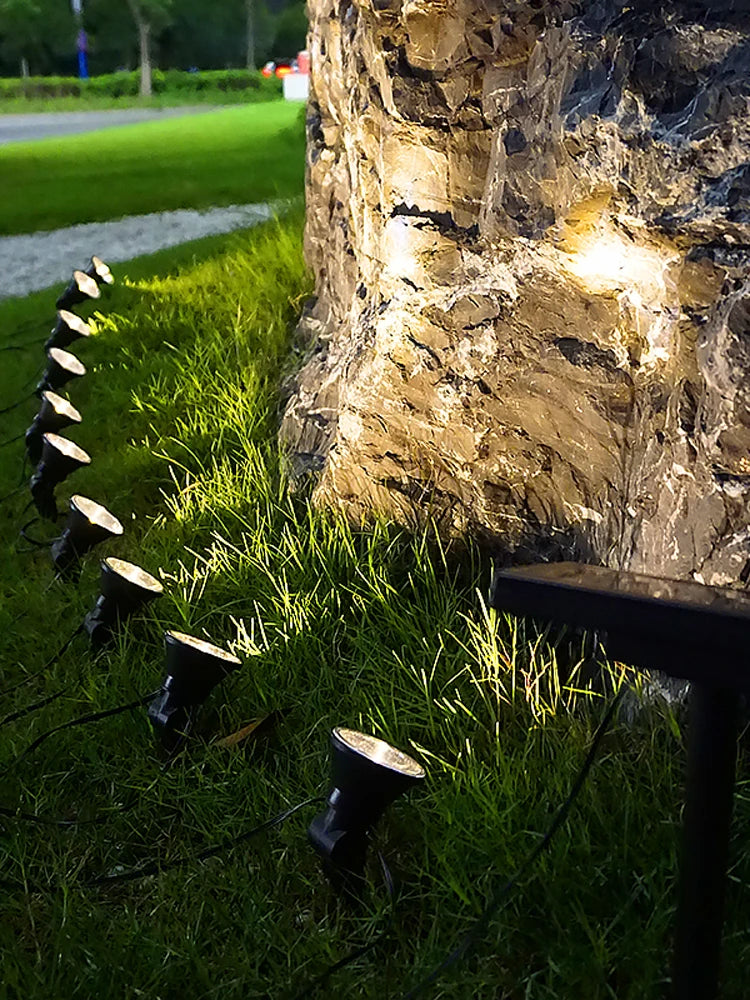 1 Set (Contains 10 Pieces) New Solar Lawn Lights, Led Solar Spotlights, Garden Lights, Set Includes Ten Outdoor Lights, Suitable for Courtyard, Walkway, Terrace, Car Track Decoration, Solar Lawn Lights Set