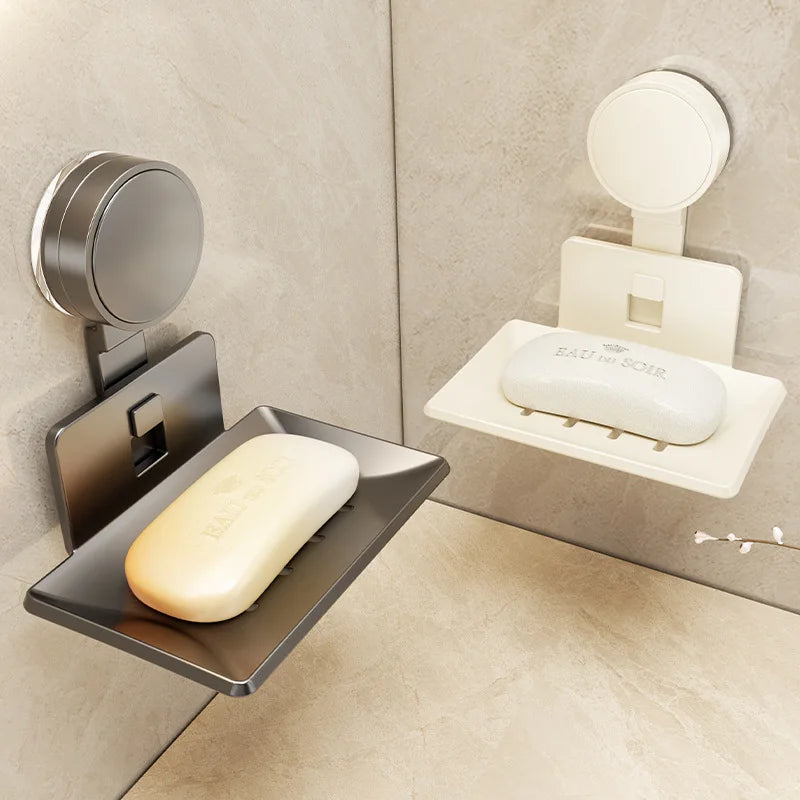 Suction-type Soap Box Punch-free Space Aluminum Soap Box Ginger Water Wall Hanging Wall Sticker Toilet Soap Holter Storage Rack