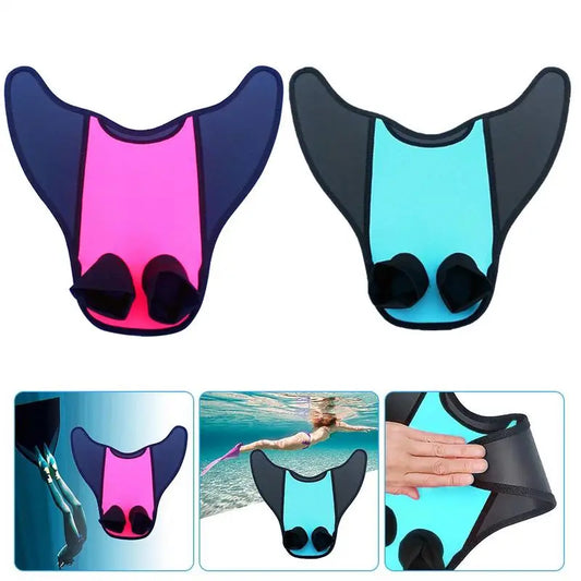 Swimming Fins Swimming Training Double-foot Fins Short Blade Flippers Swim Fin Swimming Flippers For Snorkeling Diving Equipment
