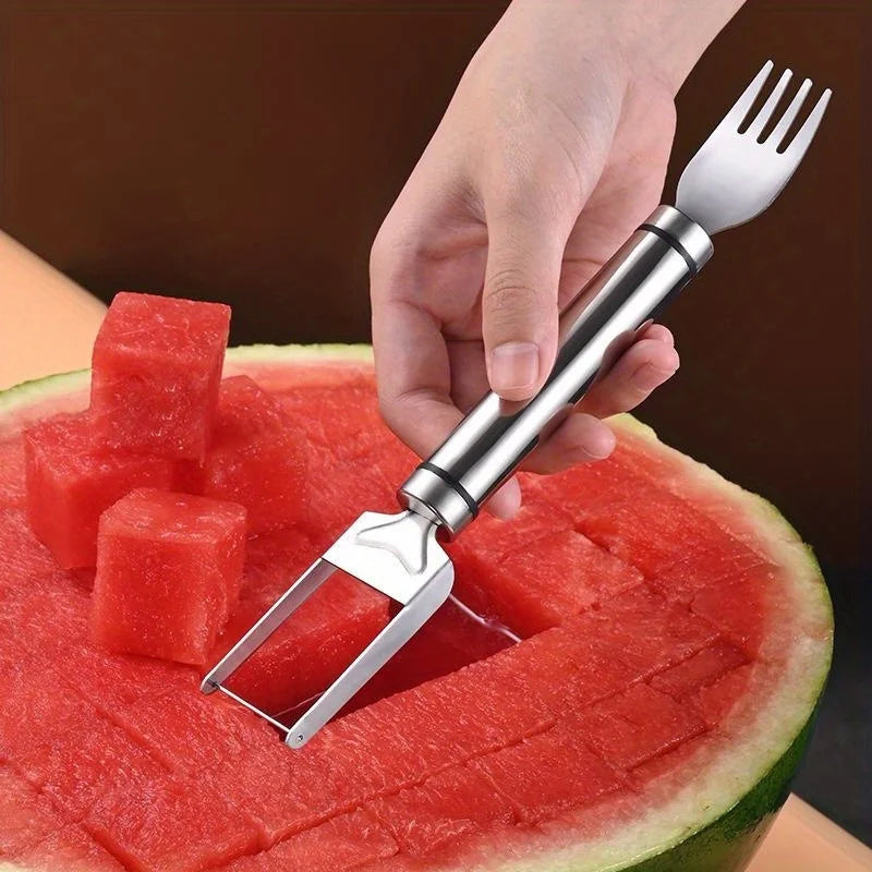 Stainless Steel Watermelon Cutting Tool Multi Functional Fork Cutting Splitter Block Cutting Watermelon Tool Fruit Fork