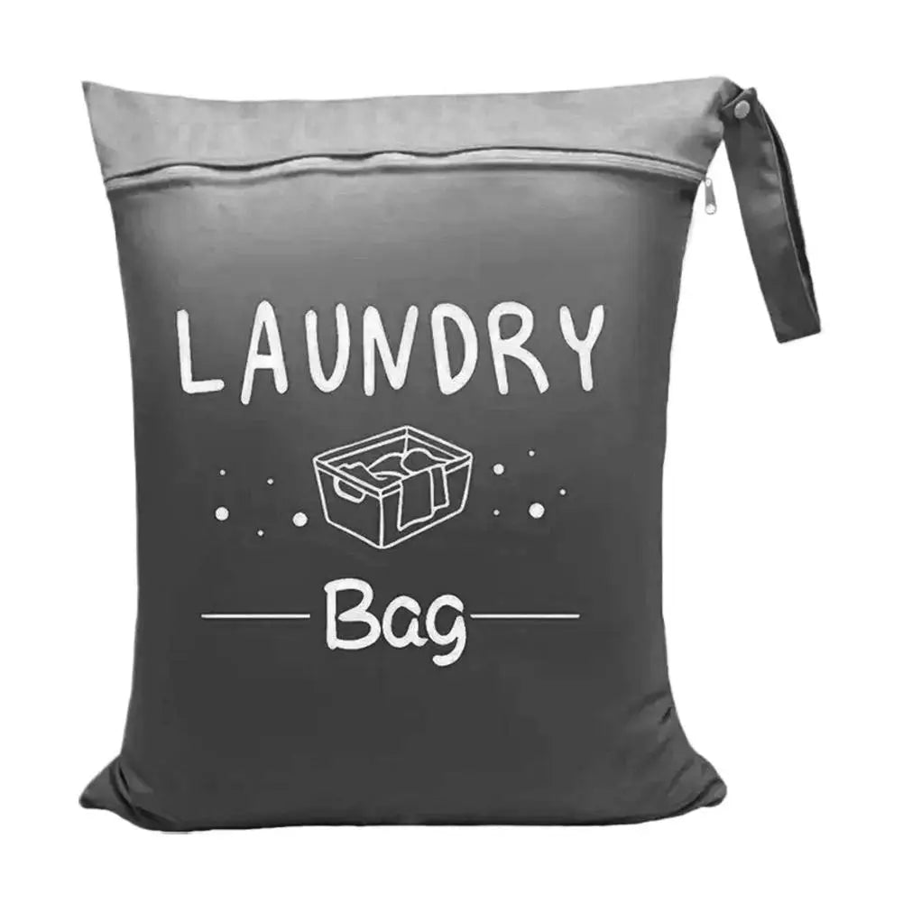 Waterproof Travel Laundry Bag Wet Dry Organizer Pouch with Zipper Hanging Strap Portable Storage Bag