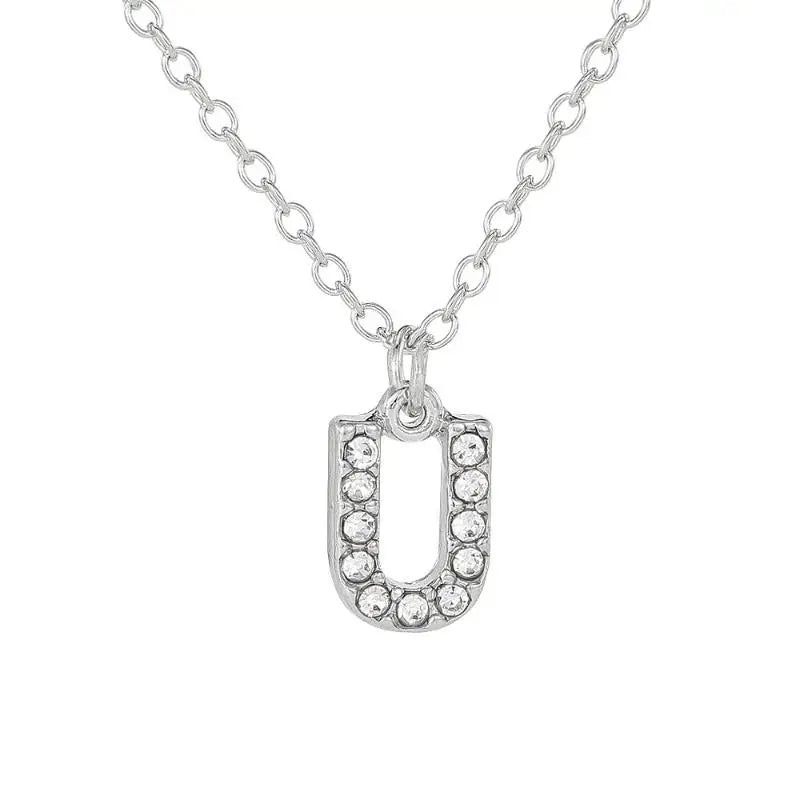 Fashion Shining A-Z Letter Pendant Charm Necklace 26 Initial Alphabet Name Clavicle Chain Party Jewelry Gift