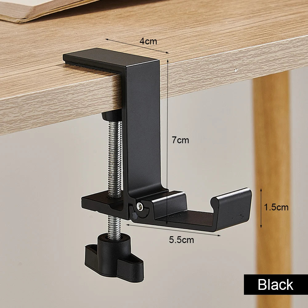 Collapsible Adjustable Desk Edge Hook Gaming Headset Desk Hanger Student Backpack Storage Hanging Hook Punch-free Home Organizer