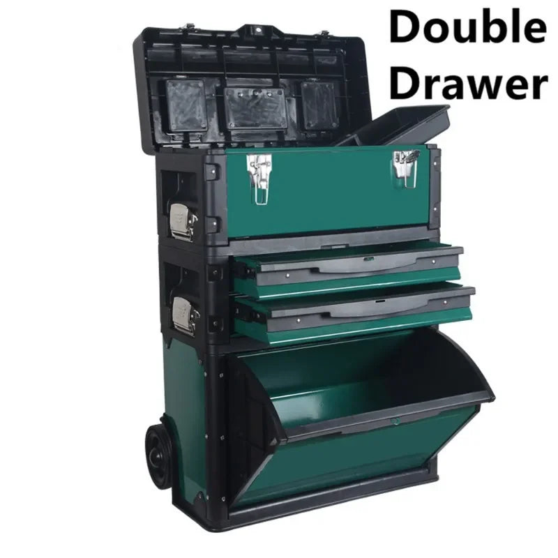 Tool Box Storage Professional Big Metal Removable Three-layers Alloy Tool Box Workshop Storage Hardware Electrician Product