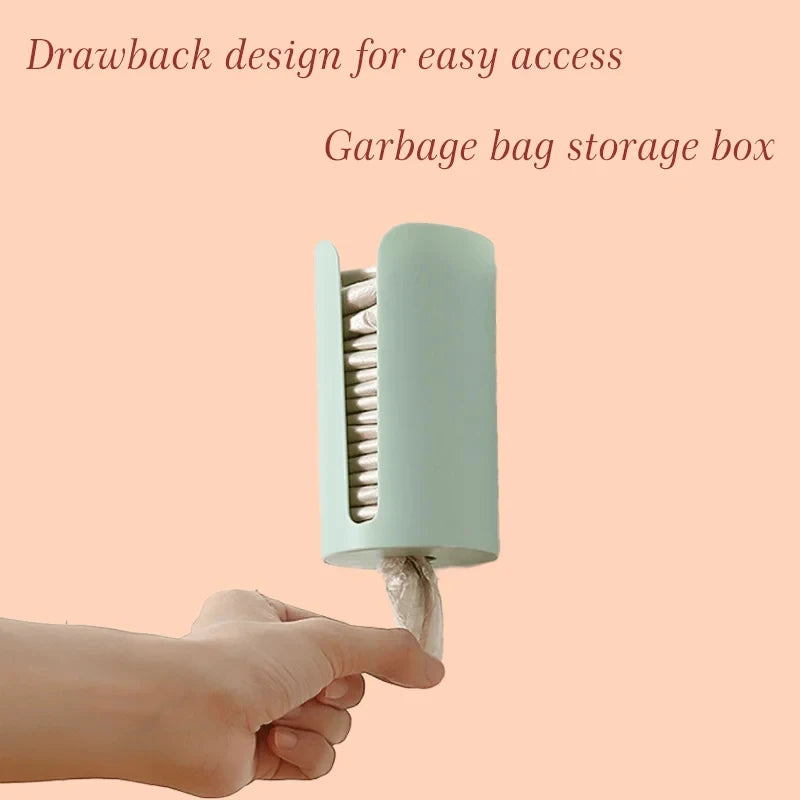 1pc Contemporary Wall-Mounted Plastic Bag Dispenser, Kitchen Garbage Bag Storage Basket, Convenient Pull-Out Organizer for Trash