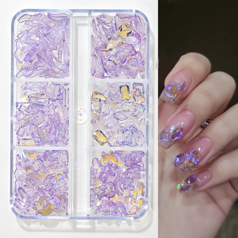 Nail Art Rhinestones Kit 2400pcs Nail Gems Ab Flatback Rhinestones Gems Stones with Storage Organizer for Design Bright Holiday