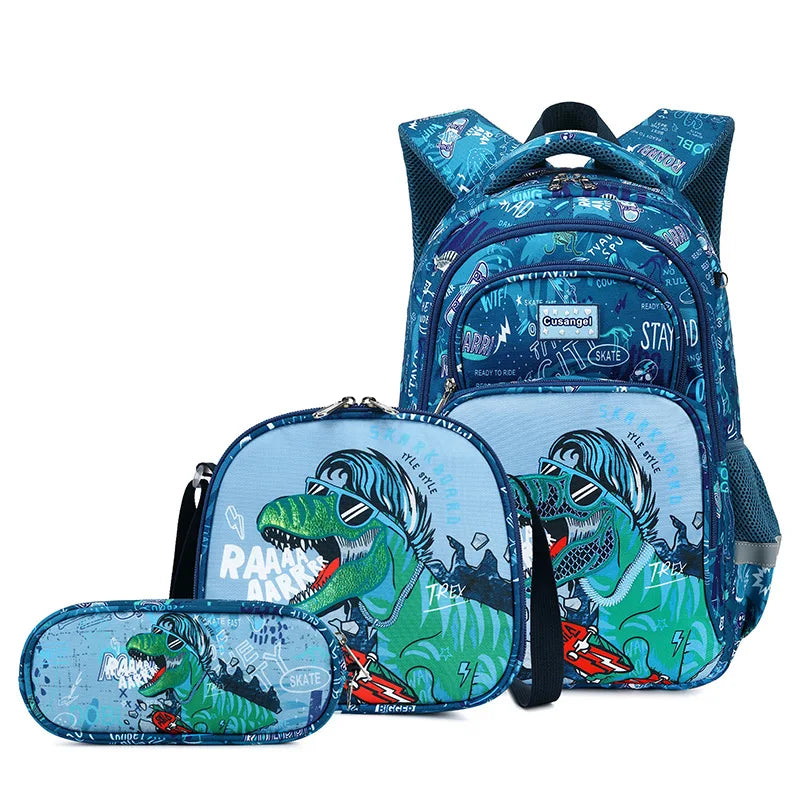 Cartoon Unicorn 3 Piece Set School Bags For Girls Boys Kids Space Backpack Primary School Students Backpack With Lunch Box