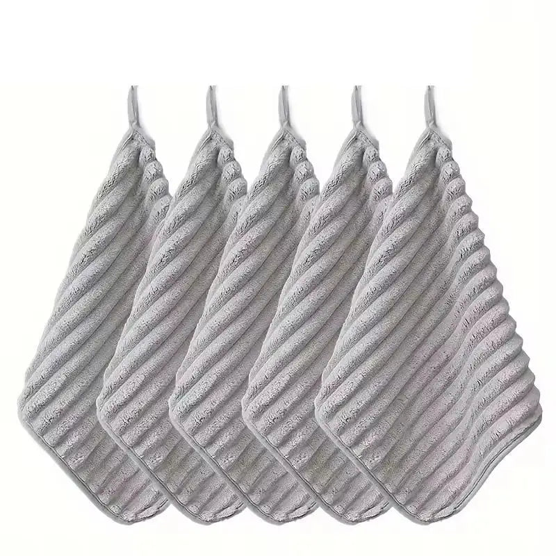 New 5-Piece Luxury Soft Super Absorbent Hand Towel Set 11.8*11.8 Inch Quick Drying Washcloths For Household Daily Necessities
