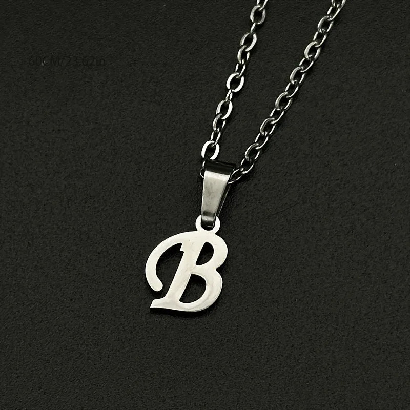 316L Stainless Steel Necklace A To Z 26 Letters Initial Minimalist Necklaces For Women Big Alphabet Pendant Gifts Jewelry gift