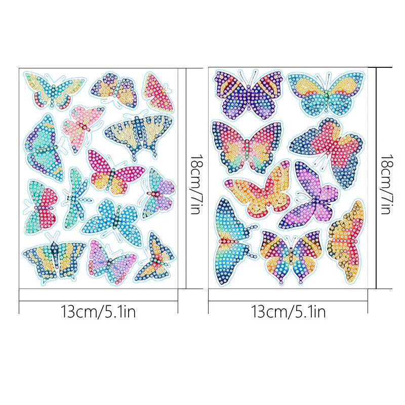 Diamond Painting Art Kit for Kids Boy Girl Easy to DIY Creative Butterfly Floral Diamond Art Sticker Craft by Numbers Embroidery
