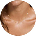 A-Z Initial Necklace 18K Gold Plated Necklace Cute Letter Stainless Steel Necklace for Women