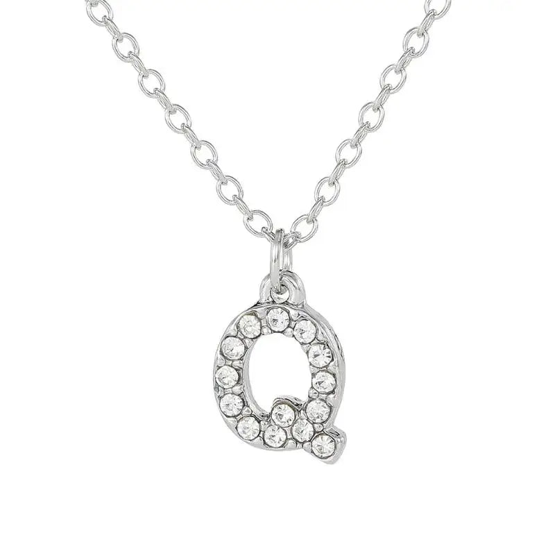 Fashion Shining A-Z Letter Pendant Charm Necklace 26 Initial Alphabet Name Clavicle Chain Party Jewelry Gift