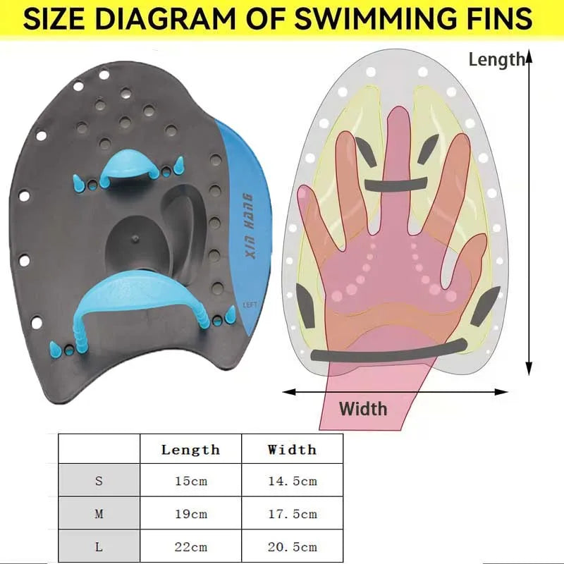 Swimming Training Hands Flippers Swim paddles Swimming Training Freestyle Swimming Frog Paddles With Adjustable Silicone Straps