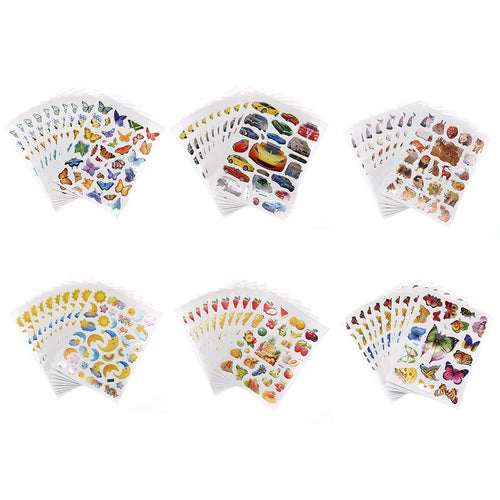 10 Sheets/Pack Moon Fruit Butterfly Animal Car Series Reward Stickers for Primary School Students Praise Stickers