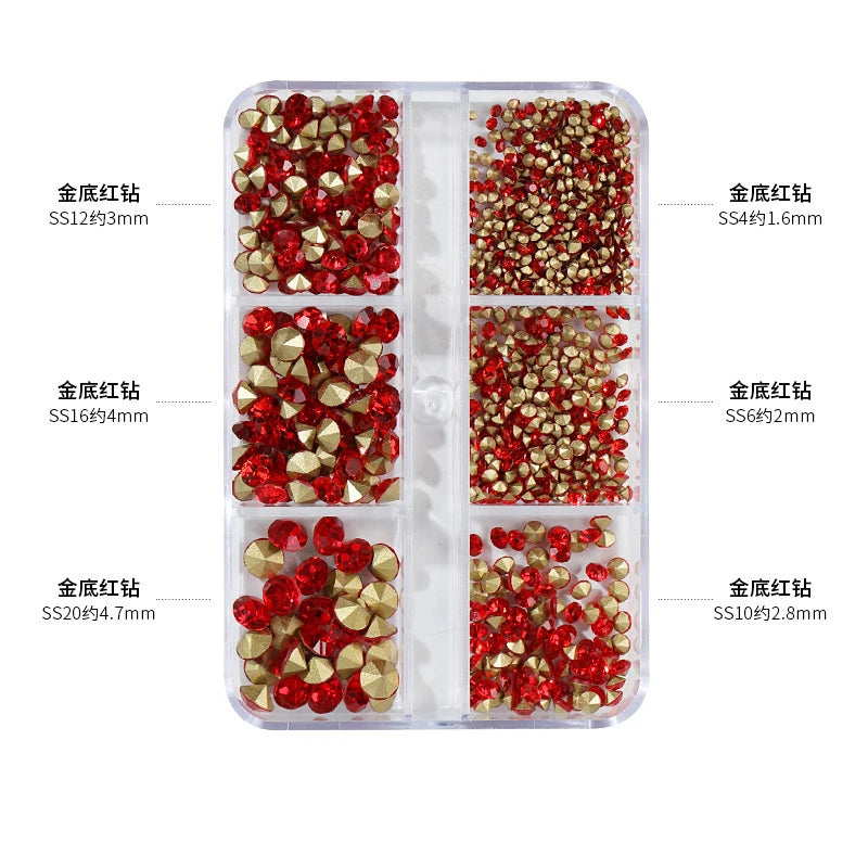 Nail Art Rhinestones Kit 2400pcs Nail Gems Ab Flatback Rhinestones Gems Stones with Storage Organizer for Design Bright Holiday