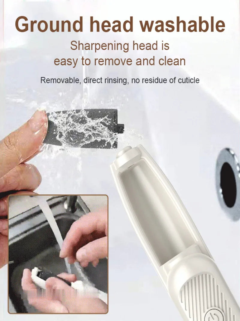 IPX7 Waterproof Electric Foot Grinder – Type-C Charging, 3-Level Adjustable Exfoliator