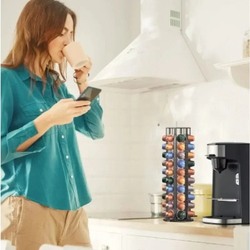 60 Pods Coffee Capsule Holder Black Gold Silver for 60 Nespresso Coffee Capsules Capsule Dispenser Capsule Holder Pod Stand