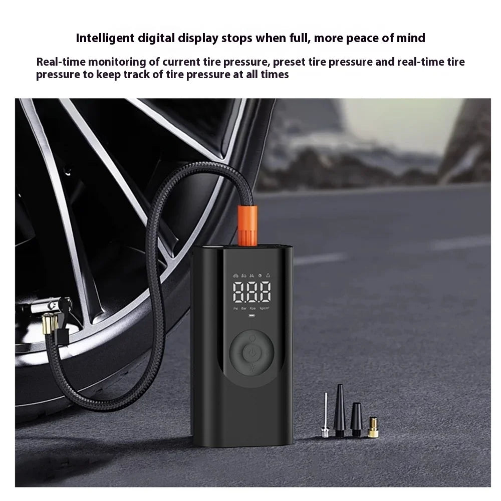 Portable Tire Inflator Rechargeable Electric Inflator for Car Bicycle Digital Air Compressor Football Ball Inflator Pump