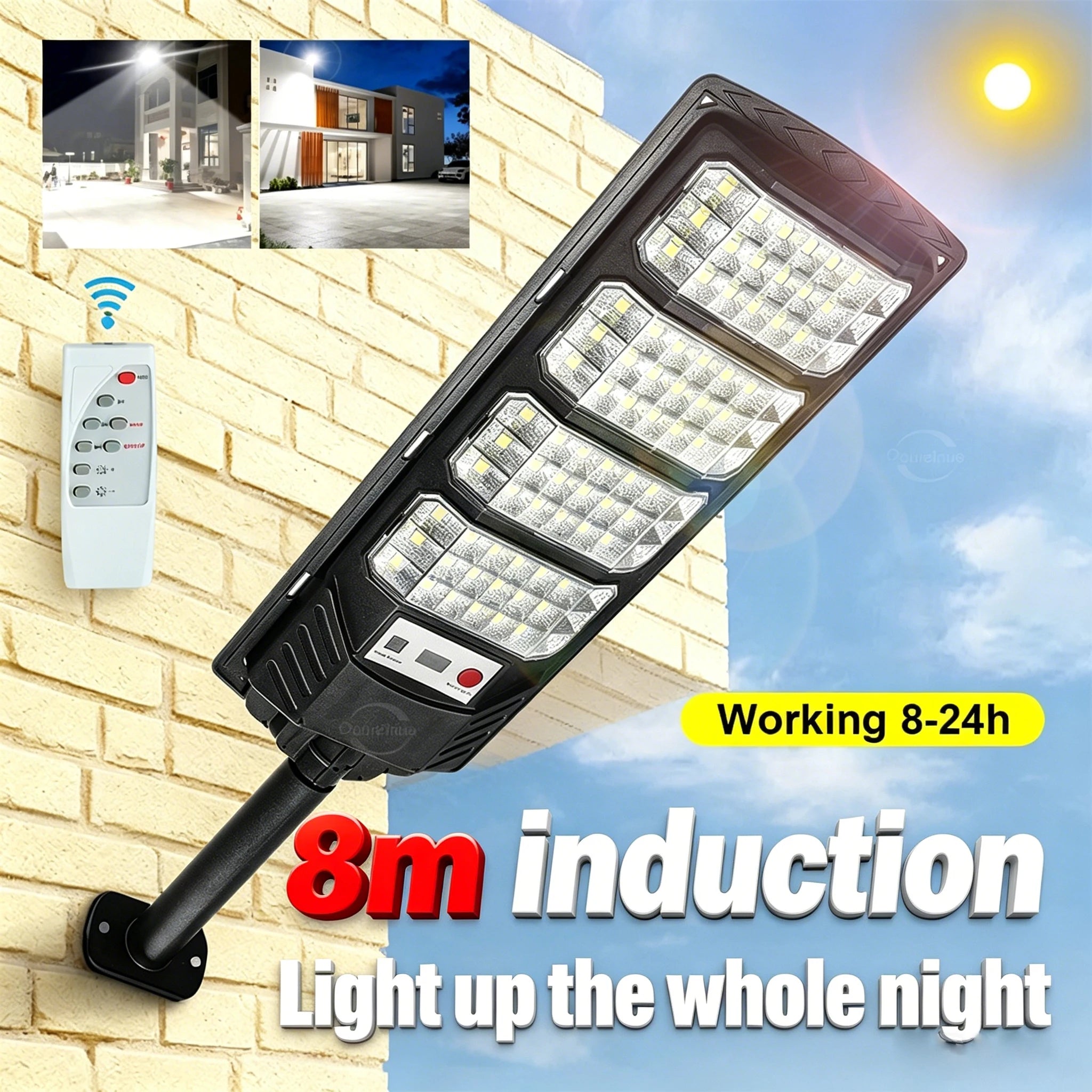 Solar Light for Outdoor Solar Lamp Dusk To Dawn Street Lights Waterproof Safety Lighting for Garden Garage Door