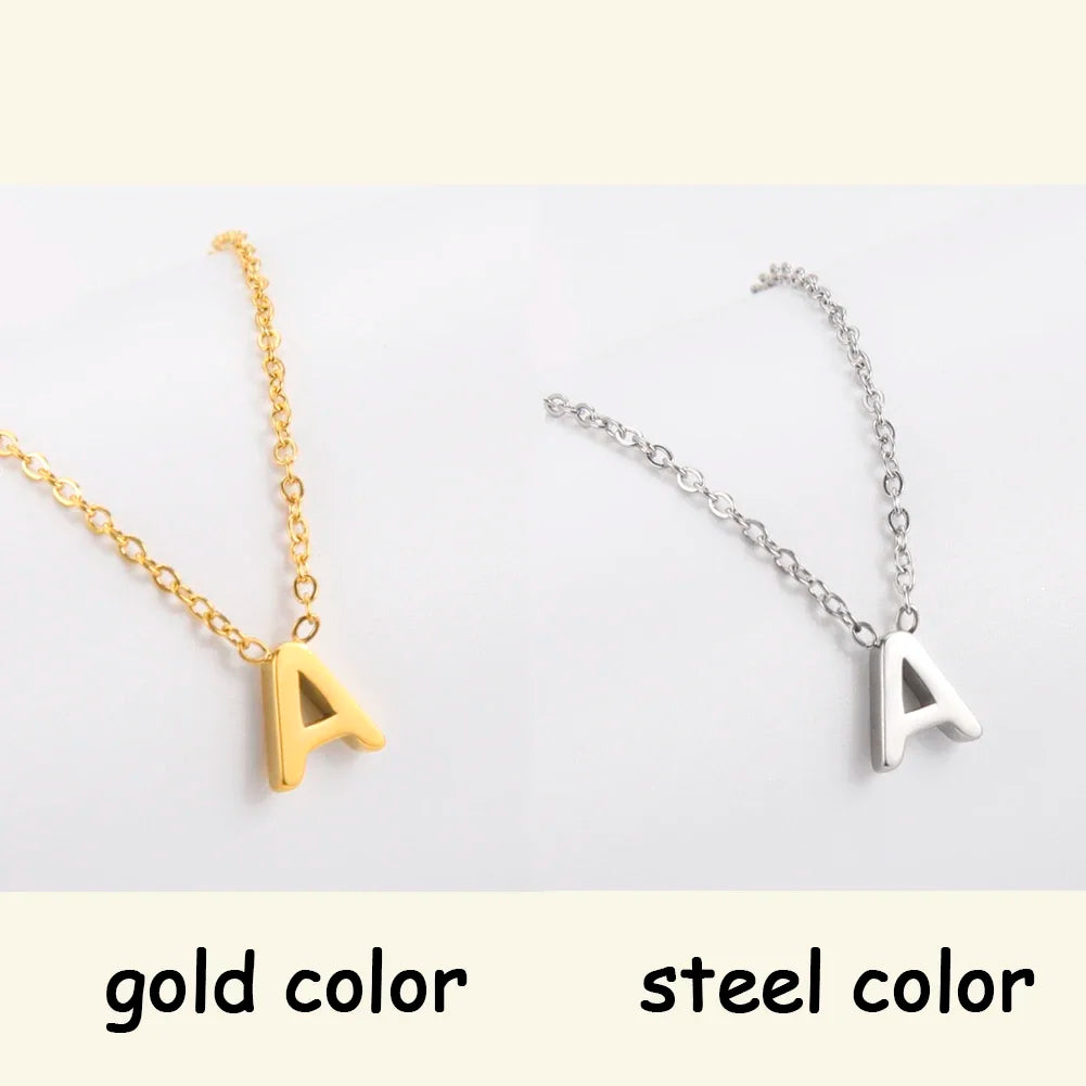 Unift Alphabet A-Z Initial Name Necklace for Women Letter Pendant Clavicle Chain Choker Trendy Jewelry Family Accessories Gift