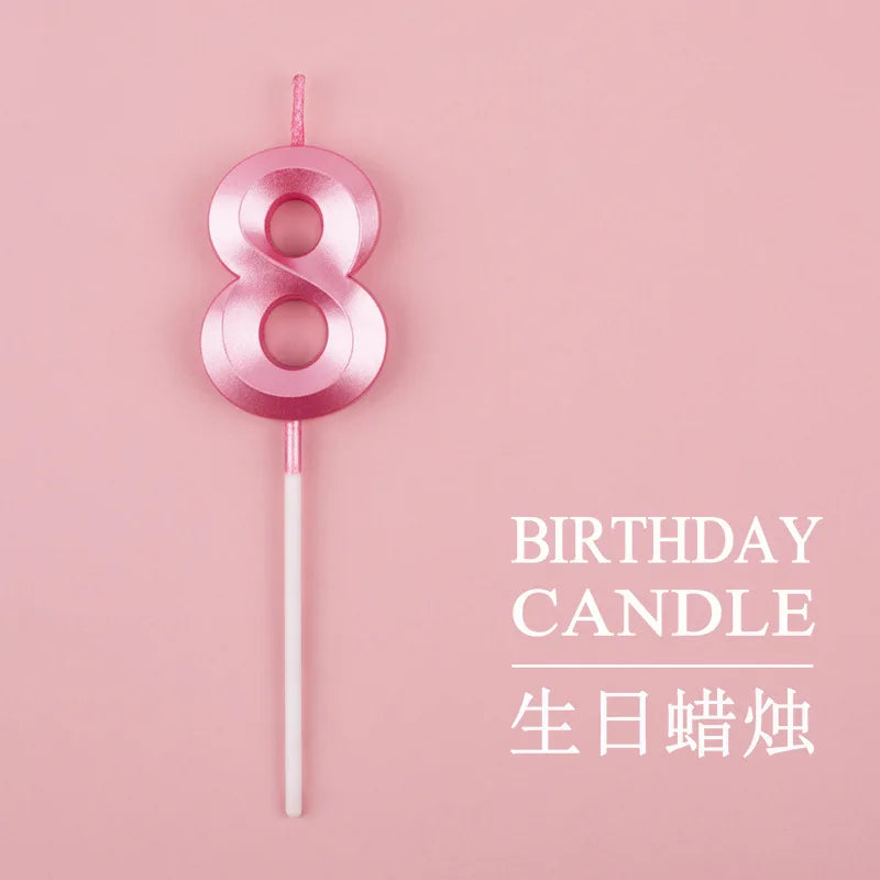 Vibrant Blue Pink Green 1pcs 0-9 Number Candles Decor for Kids Happy Birthday Event Anniversatires &Parties Decoration DIY