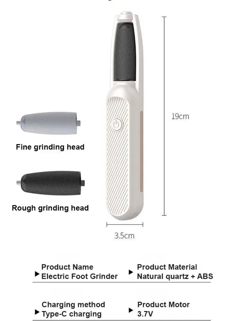 IPX7 Waterproof Electric Foot Grinder – Type-C Charging, 3-Level Adjustable Exfoliator