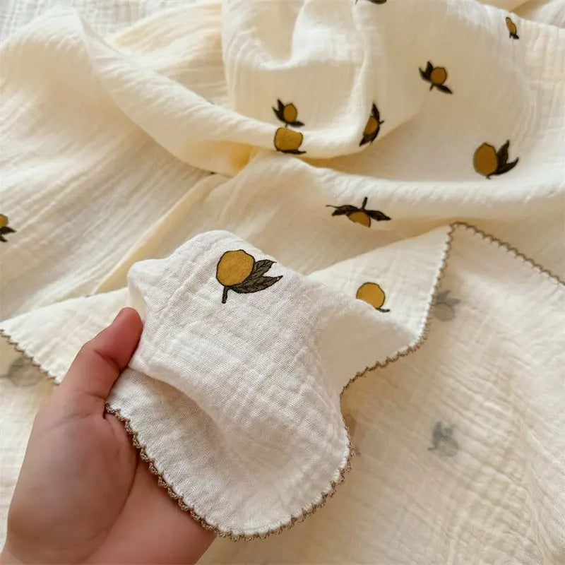 2Layer Blanket for Newborn Baby Floral Cotton Muslin Swaddle Thin Baby Summer Blanket Infant Toddler Baby Bath Towel100X100CM