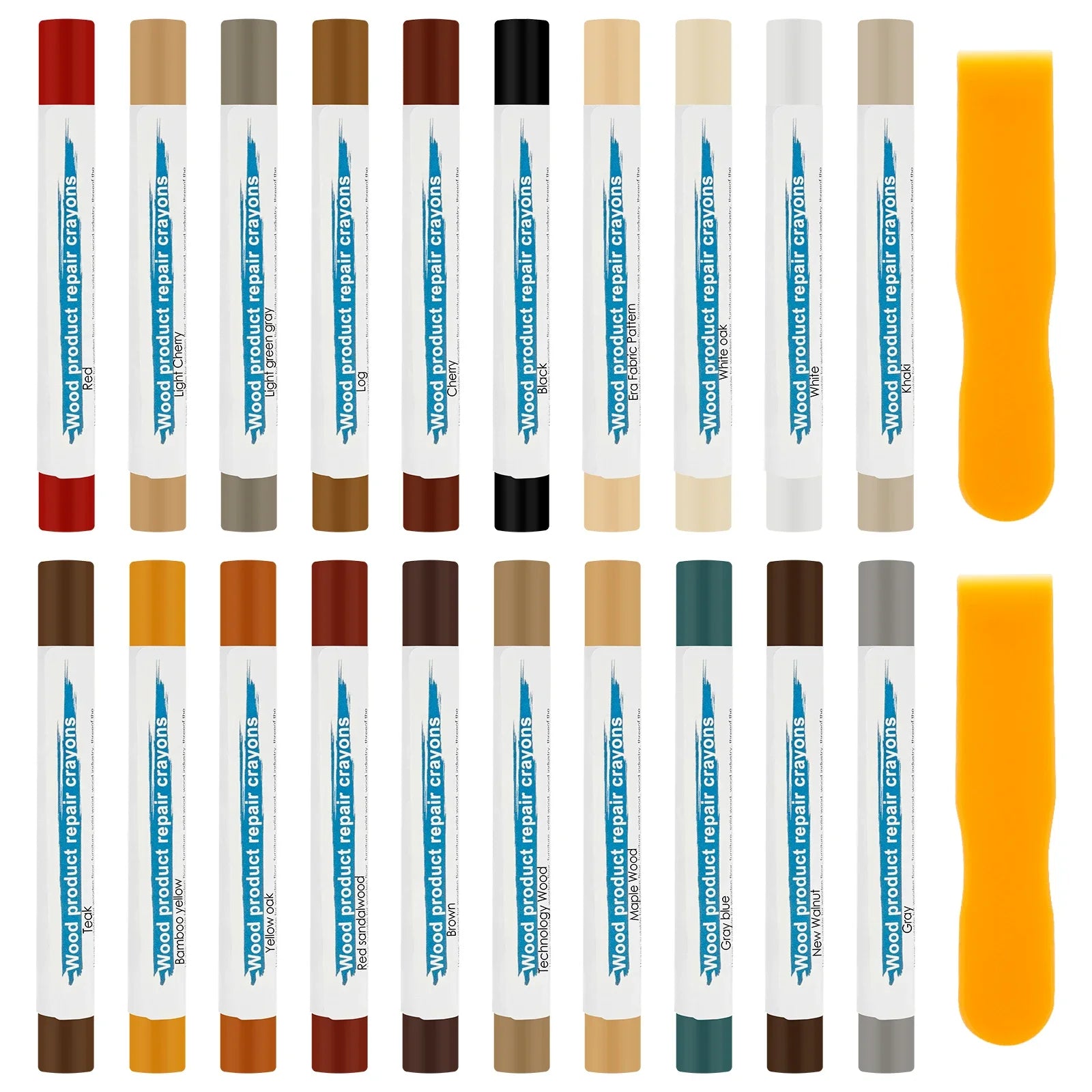 20 Colors Furniture Filler Sticks for Furniture Touch-ups and Repairs Wood Crayon Markers for Remover Scratches Holes Laminate