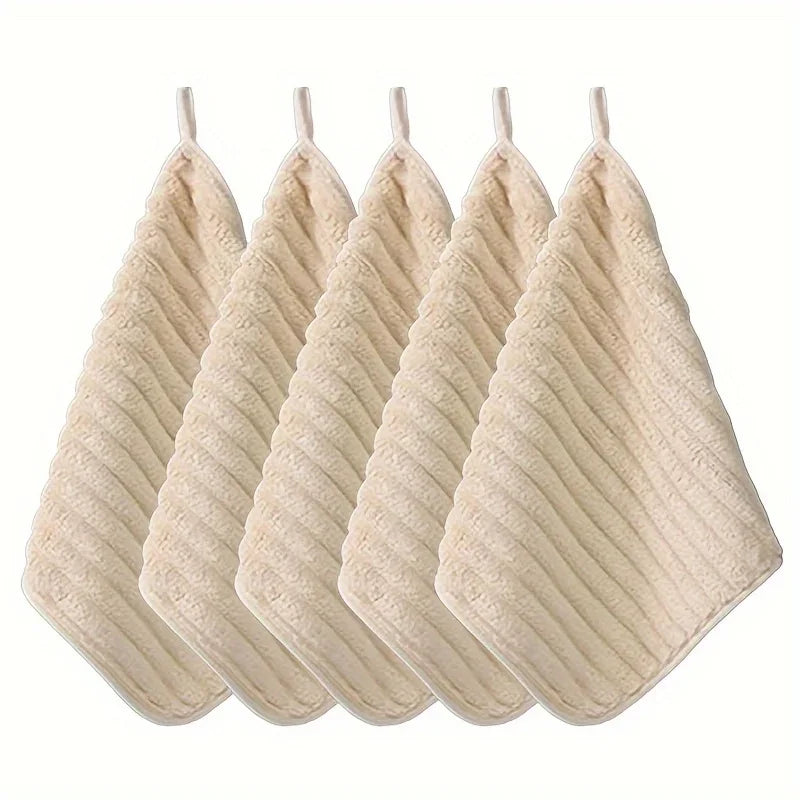 5-Piece Luxury Soft Super Absorbent Hand Towel Set - 11.8*11.8 Inch Quick Drying Washcloths for Household and Daily Necessities