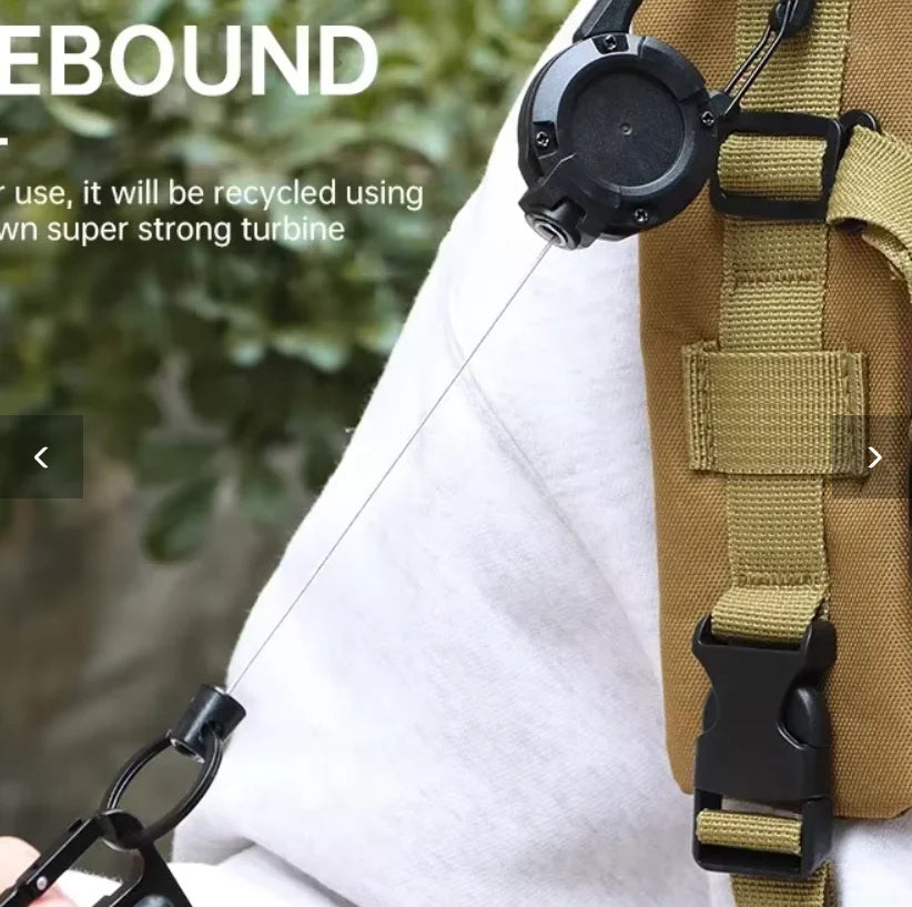 1/2pcs Extendable Retractable Holders Keychain Badge Reels Heavy Duty Clip With Carabiner Key Chain For Men Outdoor Bags