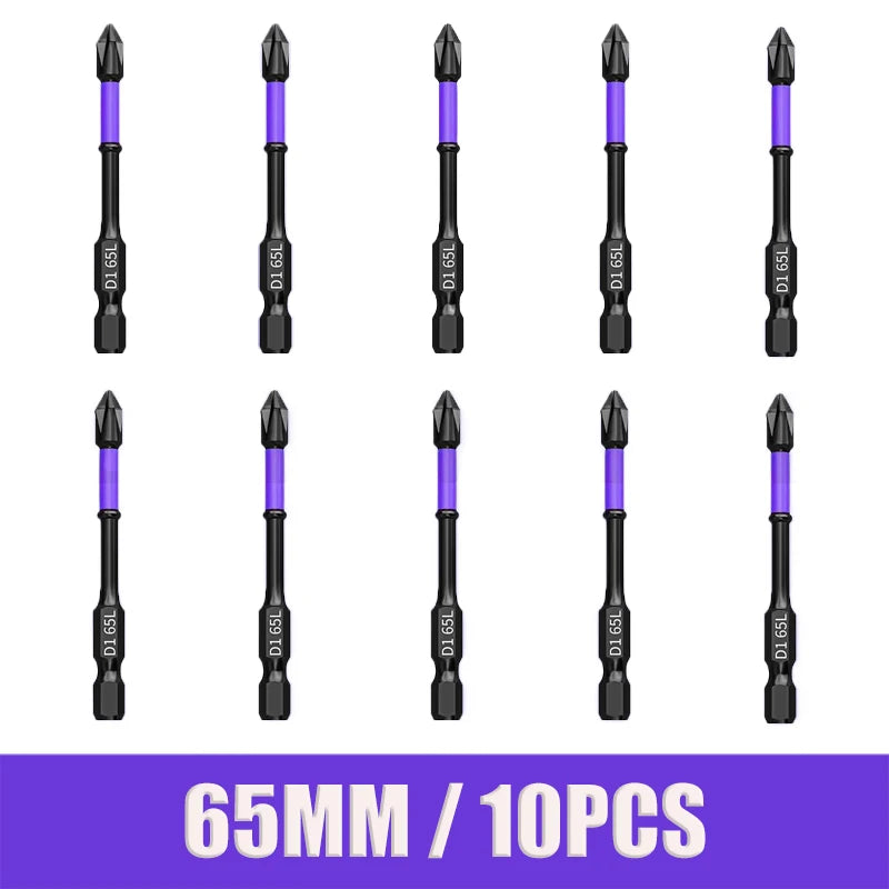 Magnetic Screwdriver Bit Set PH2 Phillips 25-150mm Anti-slip Shockproof Alloy Steel Impact Drill Bits for Outdoor Decoration