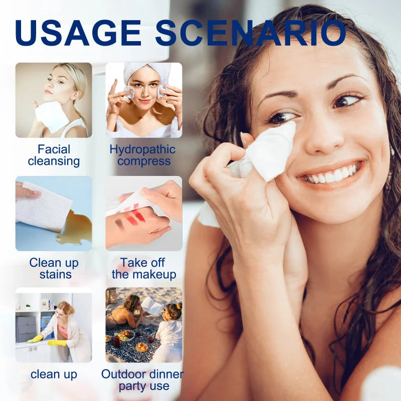 Disposable Face Towel Facial Cleansing Wipes Thick Large Makeup Remover Scrubber Beauty Skincare Trave